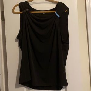 Sleeveless black blouse